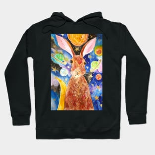 Hare among the Planets and the stars Hoodie